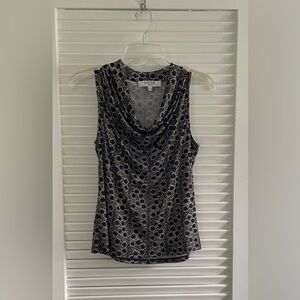 Kasper Black and Gray Fitted Sleeveless Tank Top